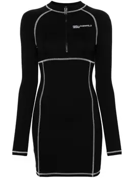 Karl Lagerfeld Jeans платье мини с вышитым логотипом, черный