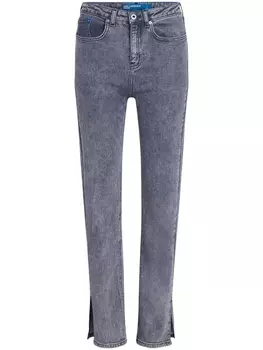 Karl Lagerfeld Jeans прямые джинсы с завышенной талией и разрезами, черный