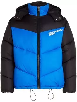 Karl Lagerfeld Jeans пуховик с логотипом, синий