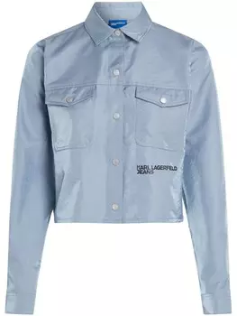 Karl Lagerfeld Jeans рубашка с переливчатым эффектом, синий