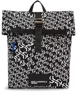 Karl Lagerfeld Jeans рюкзак с закручивающимся верхом, черный