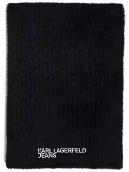 Karl Lagerfeld Jeans шарф Fluffy с вышитым логотипом, черный