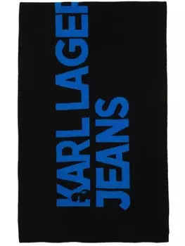Karl Lagerfeld Jeans шарф с вышитым логотипом, черный