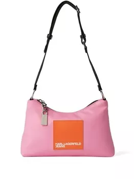 Karl Lagerfeld Jeans Tech logo-patch shoulder bag, розовый