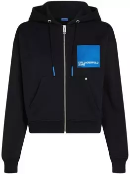 Karl Lagerfeld Jeans толстовка с капюшоном на молнии, черный