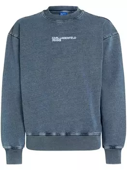Karl Lagerfeld Jeans толстовка с вышитым логотипом, синий
