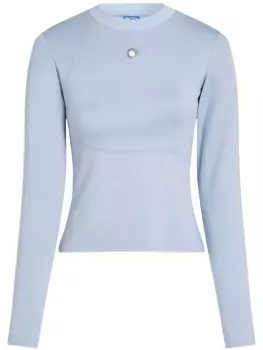 Karl Lagerfeld Jeans топ с длинными рукавами и люверсами, синий