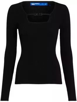 Karl Lagerfeld Jeans топ с логотипом, черный