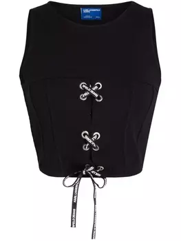 Karl Lagerfeld Jeans топ со шнуровкой, черный