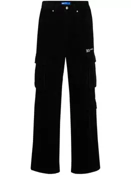 Karl Lagerfeld Jeans вельветовые брюки карго с вышивкой, черный