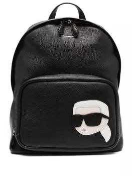 Karl Lagerfeld K/Ikonik 2.0 leather backpack, черный