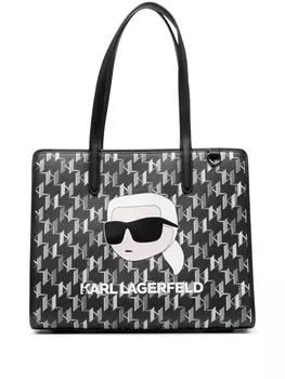 Karl Lagerfeld K/Ikonik 2.0 monogram tote bag, черный