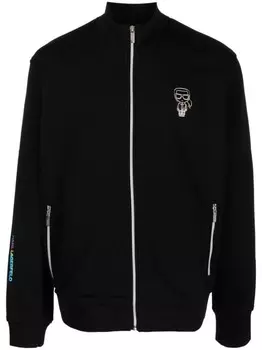 Karl Lagerfeld кардиган из джерси с нашивкой Mini Ikonik Karl, черный