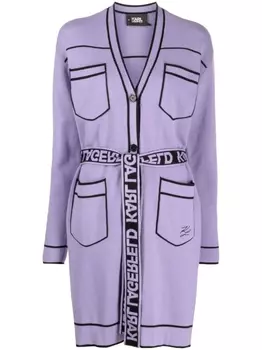 Karl Lagerfeld кардиган-пальто с контрастной отделкой, фиолетовый