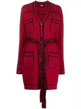 Karl Lagerfeld кардиган-пальто с поясом, красный