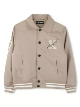 Karl Lagerfeld Kids бомбер с нашивкой-логотипом, нейтральный