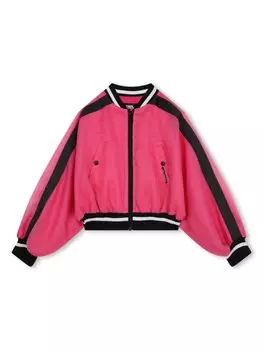 Karl Lagerfeld Kids бомбер с отделкой в полоску, розовый