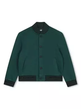 Karl Lagerfeld Kids бомбер с вышитым логотипом, зеленый