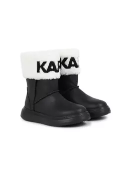 Karl Lagerfeld Kids ботинки с искусственным мехом, черный