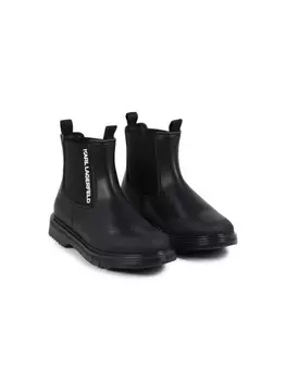 Karl Lagerfeld Kids ботинки с логотипом, черный