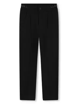Karl Lagerfeld Kids брюки с логотипом на поясе, черный