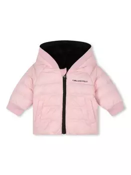 Karl Lagerfeld Kids двусторонний пуховик, черный
