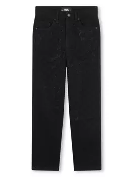 Karl Lagerfeld Kids джинсы с нашивкой-логотипом, черный