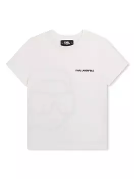 Karl Lagerfeld Kids футболка Ikonik из органического хлопка, белый