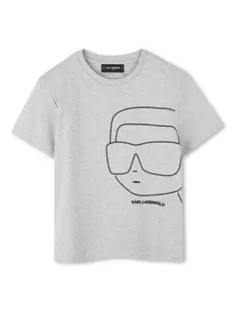 Karl Lagerfeld Kids футболка Ikonik Karl, серый