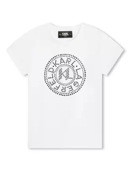 Karl Lagerfeld Kids футболка из джерси с логотипом, белый