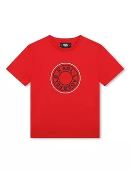 Karl Lagerfeld Kids футболка из хлопка с логотипом, красный