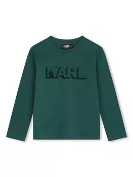 Karl Lagerfeld Kids футболка с длинными рукавами, зеленый