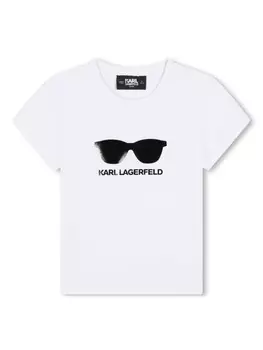 Karl Lagerfeld Kids футболка с графичным принтом, белый