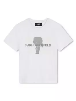 Karl Lagerfeld Kids футболка с графичным принтом, белый