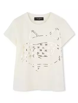 Karl Lagerfeld Kids футболка с графичным принтом, белый