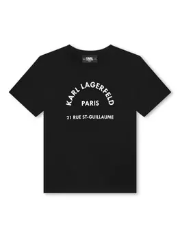Karl Lagerfeld Kids футболка с круглым вырезом и логотипом, черный