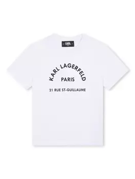 Karl Lagerfeld Kids футболка с круглым вырезом и логотипом, белый
