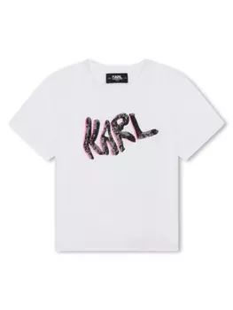 Karl Lagerfeld Kids футболка с логотипом, белый