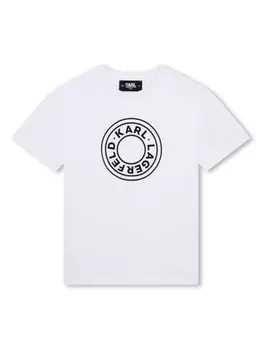 Karl Lagerfeld Kids футболка с логотипом, белый