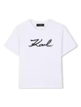 Karl Lagerfeld Kids футболка с логотипом, белый