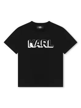 Karl Lagerfeld Kids футболка с логотипом, черный