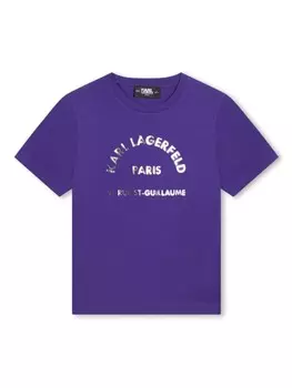 Karl Lagerfeld Kids футболка с логотипом, фиолетовый