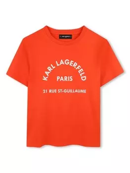 Karl Lagerfeld Kids футболка с логотипом, оранжевый