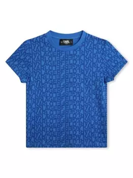 Karl Lagerfeld Kids футболка с логотипом, синий