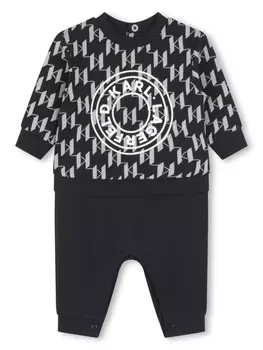 Karl Lagerfeld Kids комбинезон с логотипом, черный
