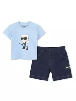 Karl Lagerfeld Kids комплект Ikonik Karl из топа и шортов, синий