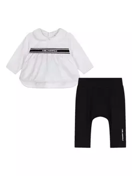 Karl Lagerfeld Kids комплект из хлопковых леггинсов с логотипом, белый