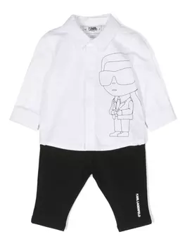 Karl Lagerfeld Kids комплект из топа и брюк с логотипом, черный