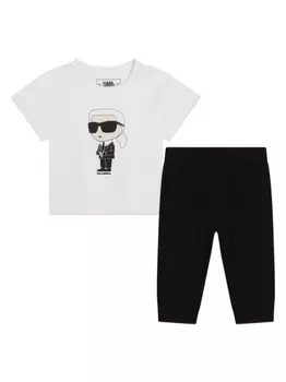 Karl Lagerfeld Kids комплект K/Ikonik из топа и легинсов, черный