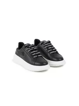 Karl Lagerfeld Kids кожаные кеды, черный